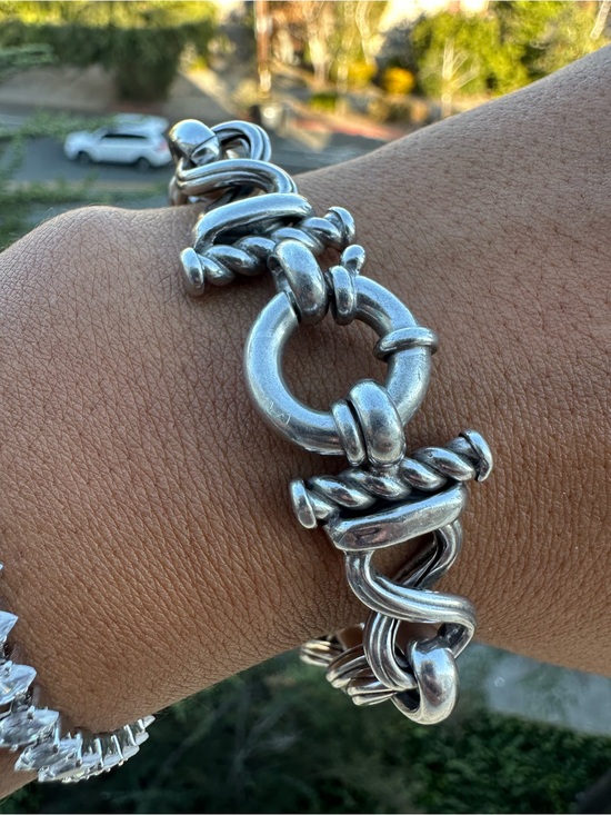 Unknown Jewelry - Vintage Chunky Sterling Bracelet 8”